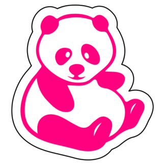 Fat Panda Sticker (Hot Pink)